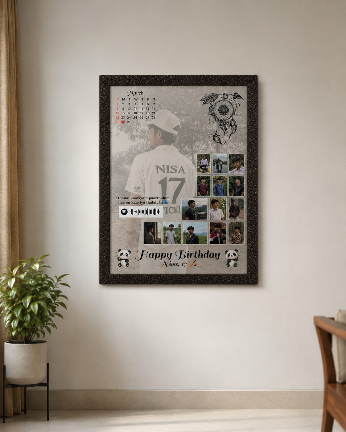 Birthday Calender Collage Frame (Design 1)