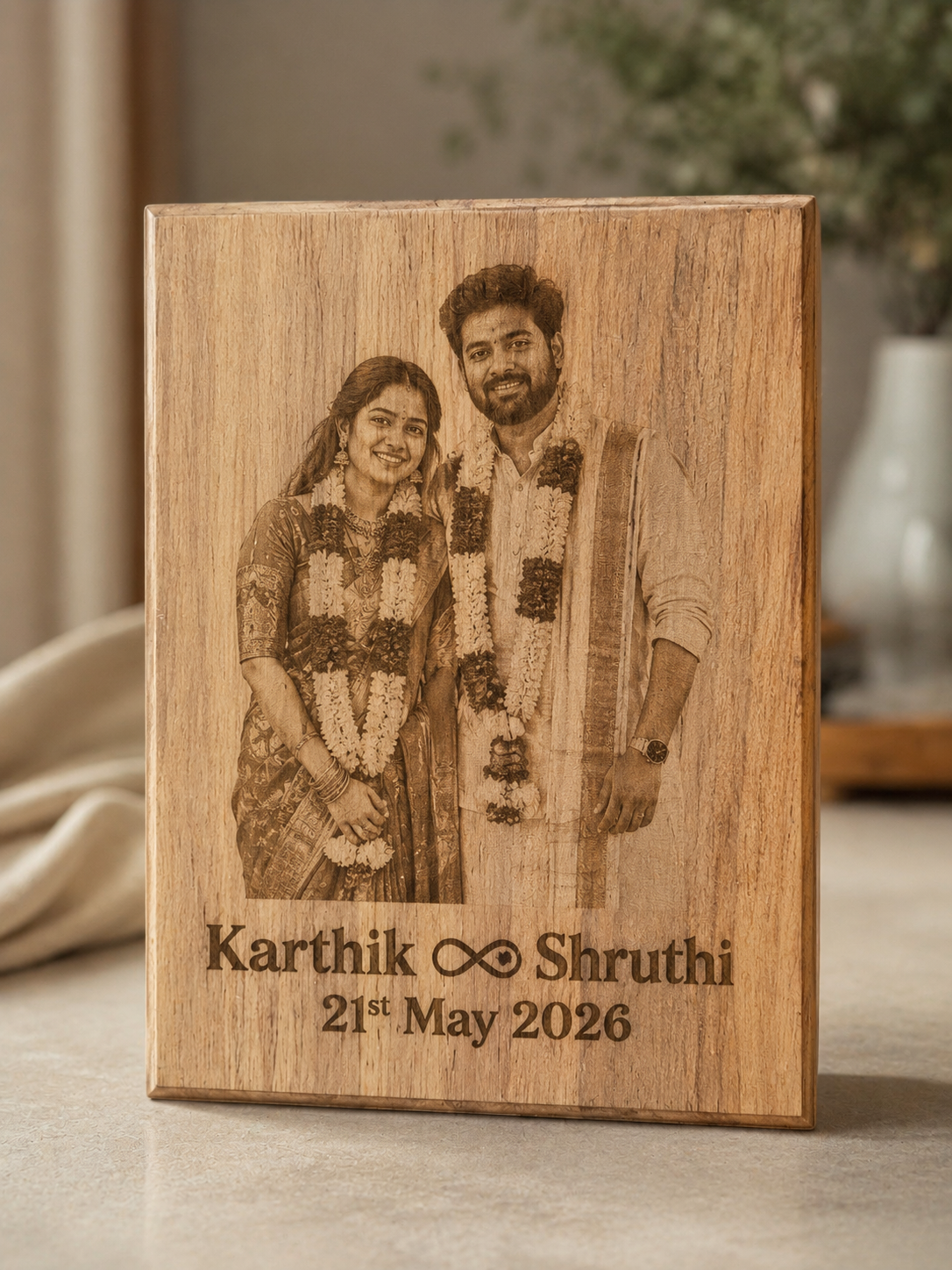 Wooden Engraving Photo frame