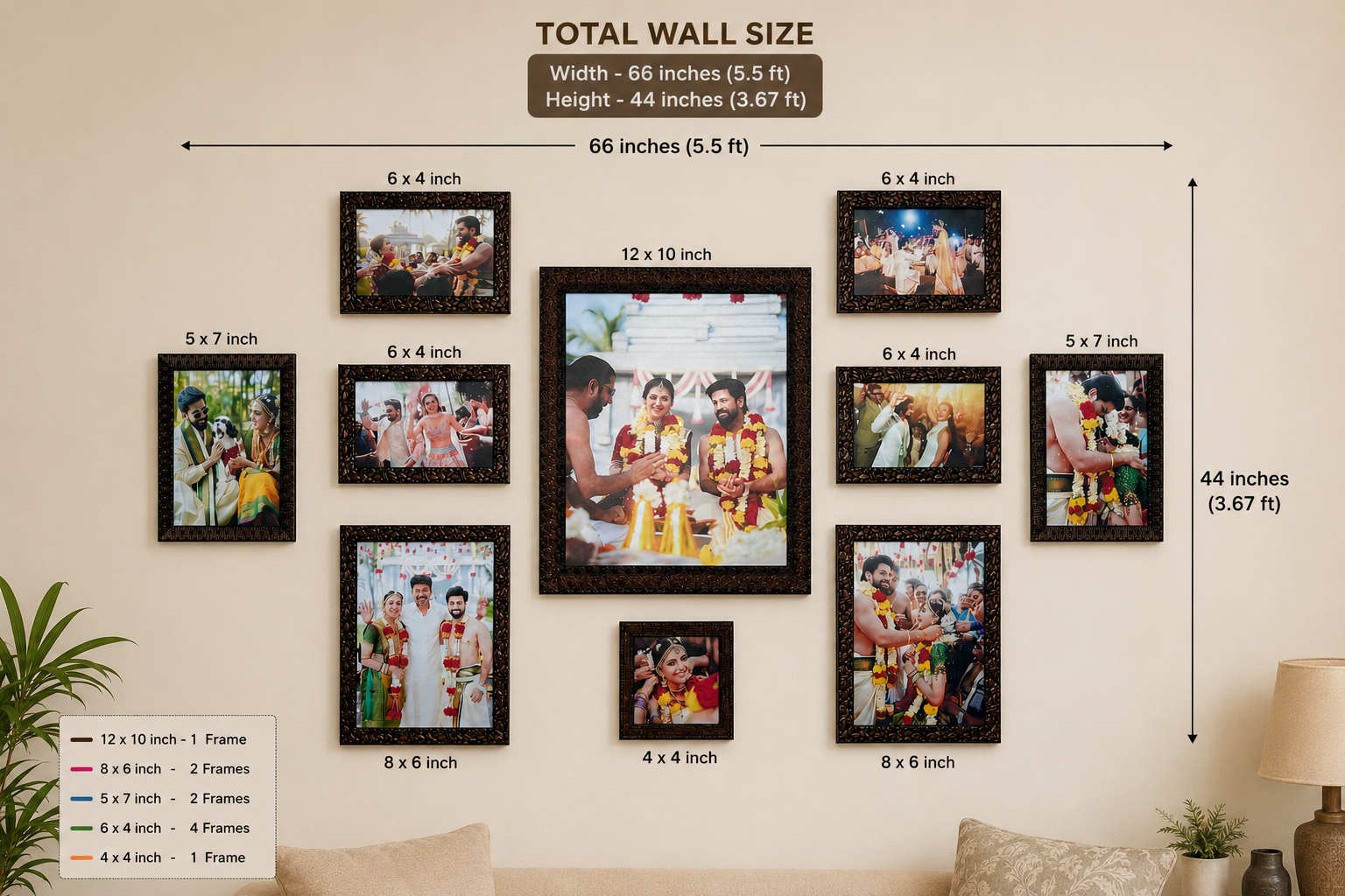 Photo Cloud Wall Collage Combo - 10 Photo frames
